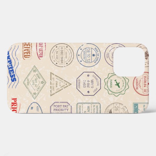 ヴィンテージはヴィンテージ切手を国に設定する Case-Mate iPhoneケース (裏面 (横))