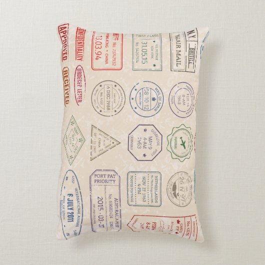 ヴィンテージはヴィンテージ切手を国に設定  アクセントクッション (裏面(縦))