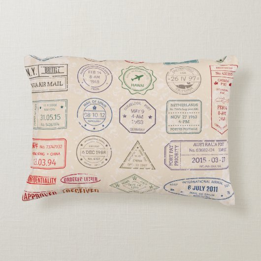 ヴィンテージはヴィンテージ切手を国に設定  アクセントクッション (裏面)