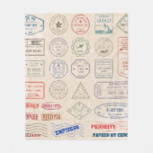 ヴィンテージはヴィンテージ切手を国に設定 フリースブランケット (正面)