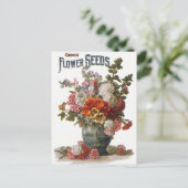 ヴィンテージは一年生植物種の包みを分類しました ポストカード (スタンド正面)
