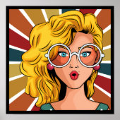 ヴィンテージは丸い眼鏡をかけている女の子 ポスター (正面)