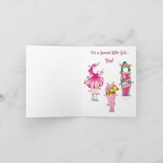 ヴィンテージは人形の冬休みカードカスタムを壁紙を張ります シーズンカード (内部)