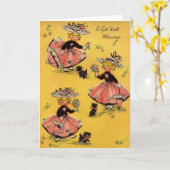 ヴィンテージは健康な挨拶状を得ます カード (黄色い花)