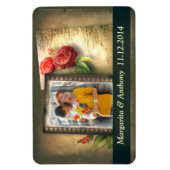 ヴィンテージは写真と日付磁石を保存 マグネット (縦)