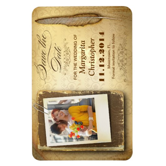 ヴィンテージは写真の磁ユニーク石を保存 マグネット (縦)