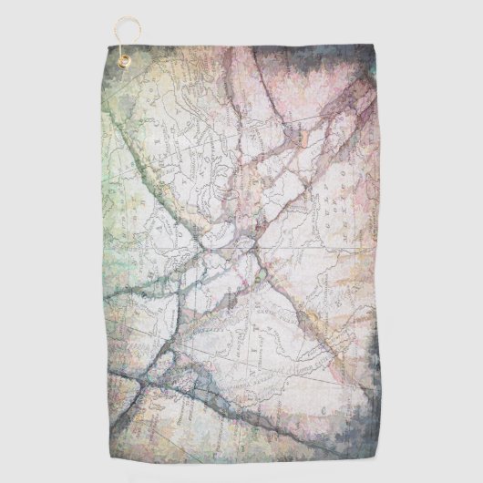 ヴィンテージは北アメリカの地図を抽出します ゴルフタオル (正面)