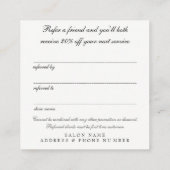 ヴィンテージは友人の紹介のサロンの顧客カードを参照します 紹介カード (裏面)