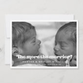 ヴィンテージは双子の写真メリーをより多く 案内状 (正面)