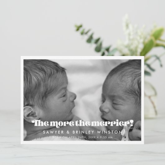 ヴィンテージは双子の写真メリーをより多く 案内状 (スタンド正面)