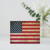 ヴィンテージは古い米国の米国旗のアンティークグランジな衰退しました ポストカード (スタンド正面)