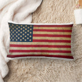 ヴィンテージは古い米国の米国旗のアンティークグランジな衰退しました ランバークッション (ブランケット)