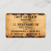 ヴィンテージは古い西の一見を老化させました 名刺 (裏面)