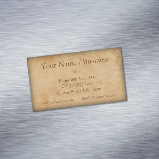 ヴィンテージは古く見え擦り切れた、 マグネット名刺 (インサイチュ)