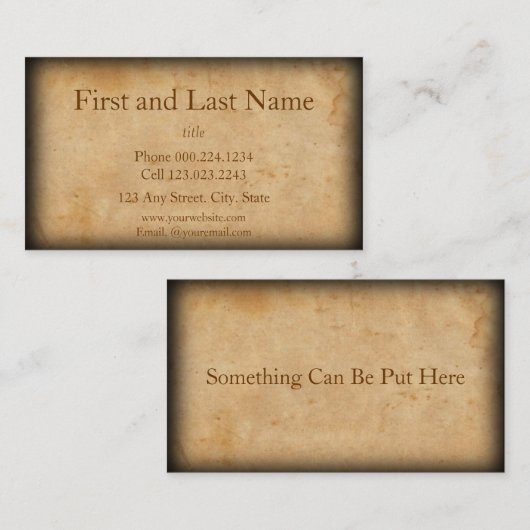 ヴィンテージは古く見え擦り切れた、 名刺 (正面/裏面)
