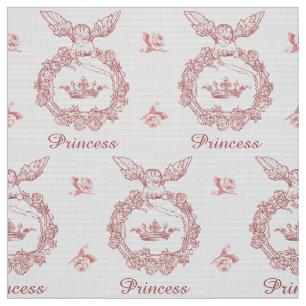 ヴィンテージは天使のプリンセスの王冠を刻みました ファブリック