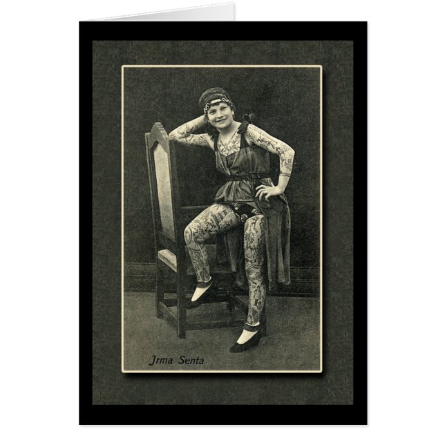 ヴィンテージは女性Cardか郵便はがきを入れ墨しました (正面)