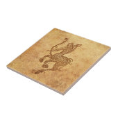 ヴィンテージは射手座の(占星術の)十二宮図を老化させました タイル (側面)