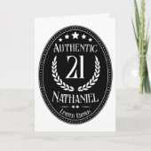 ヴィンテージは彼のために本物21歳の誕生日 カード (正面)