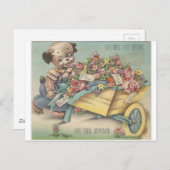 ヴィンテージは手押し車で良い犬を得る ポストカード (正面/裏面)