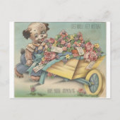 ヴィンテージは手押し車で良い犬を得る ポストカード (正面)