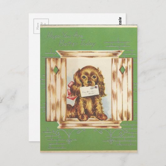 ヴィンテージは手紙で上手に犬を飼う ポストカード (正面/裏面)