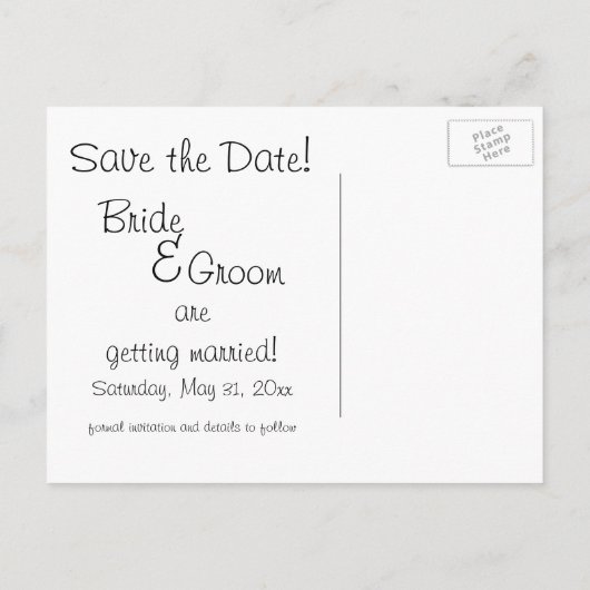 ヴィンテージは日付、愛とロマおもしろいンスを保存 案内ポストカード (裏面)