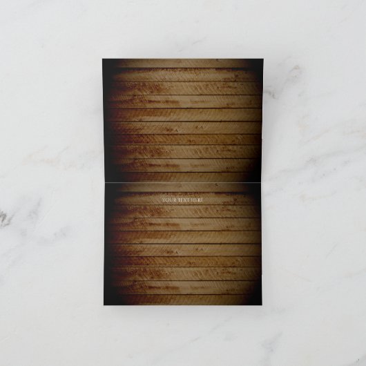 ヴィンテージは木製の一見の引っ越し祝いパーティーのサンキューカードを調整します サンキューカード (内部)