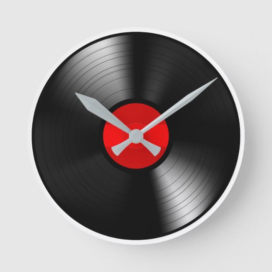 ヴィンテージは柱時計を記録します ラウンド壁時計 (正面)