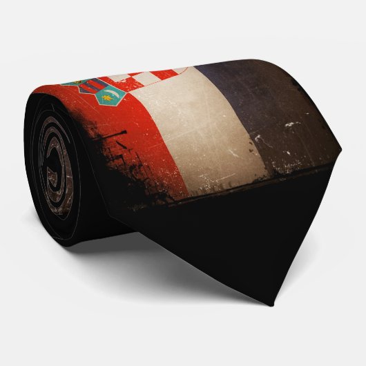 ヴィンテージは汚いクロアチアの旗のデザインを冷却します ネクタイ (ロール)