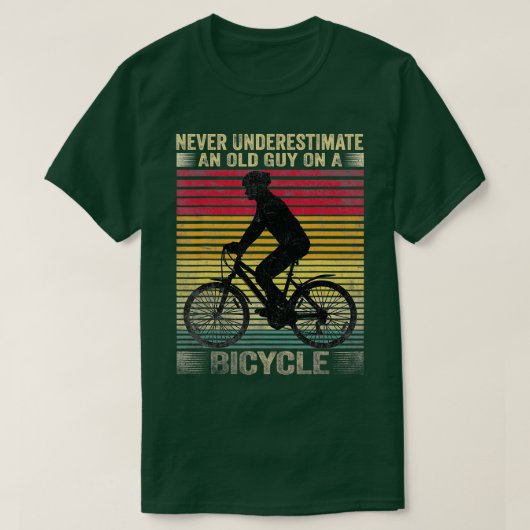 ヴィンテージは決してビシクルで老人を過小評価しない Tシャツ (デザイン正面)