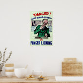 ヴィンテージは疾病健康指の舐めを広めない ポスター (キッチン)