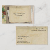 ヴィンテージは短命なものによって積み重ねられる旧式なスタイルを壁紙を張ります 名刺 (正面/裏面)