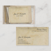 ヴィンテージは短命なもののアンティークを壁紙を張ります 名刺 (正面/裏面)