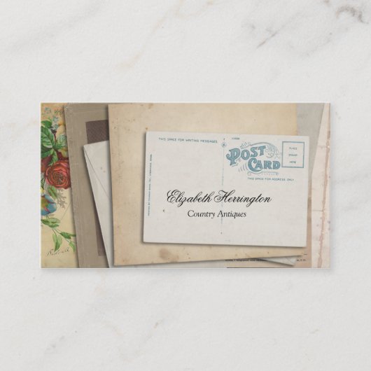 ヴィンテージは短命なものの郵便はがきを壁紙を張ります 名刺 (正面)