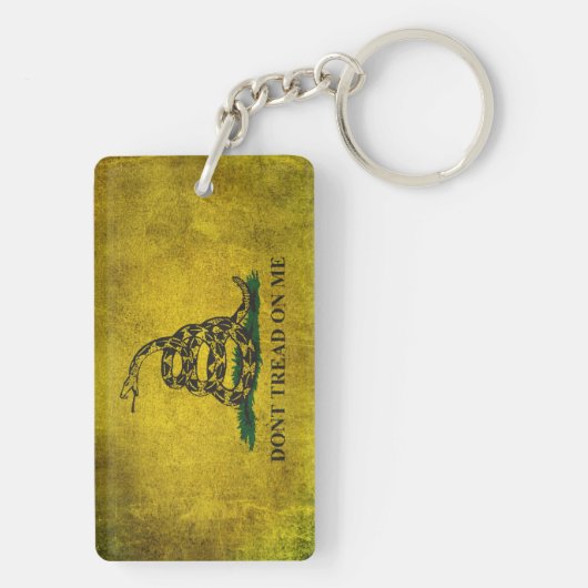 ヴィンテージは私でガズデンの旗を踏みません キーホルダー (裏面)