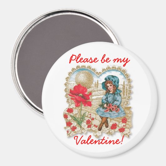 ヴィンテージは私のバレンタインデーグにしてください マグネット (正面/裏面)
