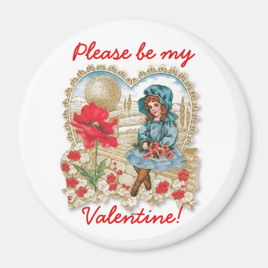 ヴィンテージは私のバレンタインデーグにしてください マグネット (正面)