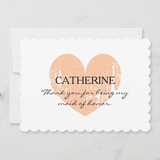 ヴィンテージは私のメイド・オブ・オーナー(花嫁付き添い人)カードであることのために感謝していしていま サンキューカード (正面)