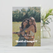 ヴィンテージは私のメイド・オブ・オーナー（花嫁付き添い人）写真 招待状 (スタンド正面)