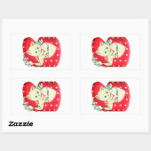 ヴィンテージは私の猫とハート長方形スティック 長方形シール (シート)