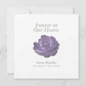 ヴィンテージは私達のハートの葬儀の招待に永久に上がりました 招待状 (正面)