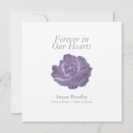 ヴィンテージは私達のハートの葬儀の招待に永久に上がりました 招待状 (正面)