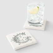 ヴィンテージは空想しますモノグラムの` Gを」 ストーンコースター (横)