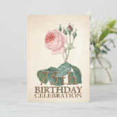 ヴィンテージは第75誕生祝いの招待状上がりました 招待状 (スタンド正面)