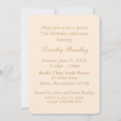 ヴィンテージは第75誕生祝いの招待状上がりました 招待状 (裏面)