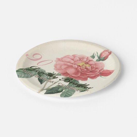 ヴィンテージは第90誕生会の紙皿2上がりました ペーパープレート (アングル)