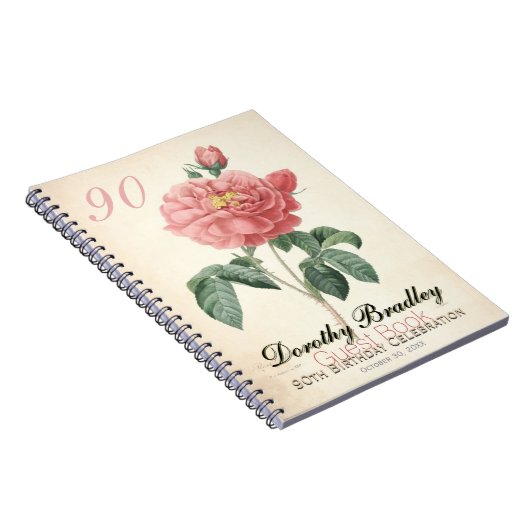 ヴィンテージは第90誕生祝いの来客名簿上がりました ノートブック (右側)