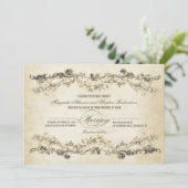 ヴィンテージは結婚式招待状を老化させました 招待状 (スタンド正面)