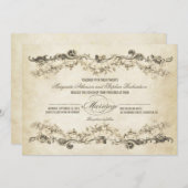 ヴィンテージは結婚式招待状を老化させました 招待状 (正面/裏面)